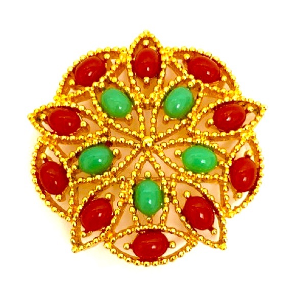 Stunning Vintage Sarah Coventry Acapulco Brooch - Gold Plated - Signed - - Picture 1 of 5